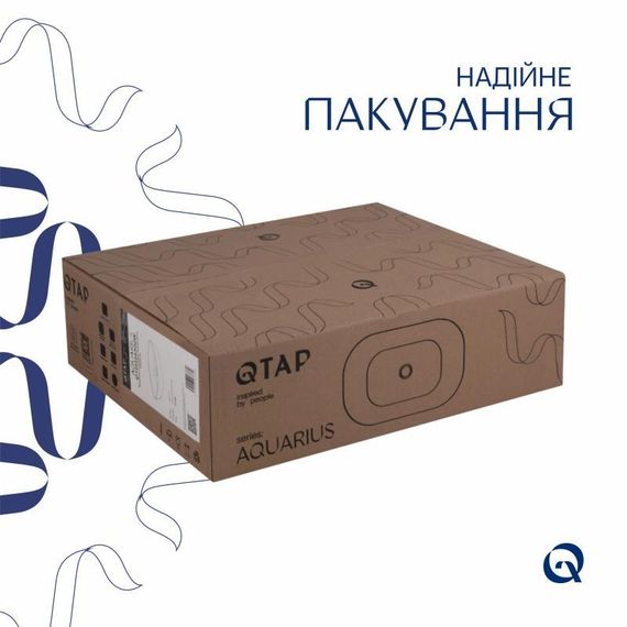 Комплект Qtap Aquarius: Раковина накладна прямокутна 470x380x120 мм White + Донний клапан PU02 | Зображення 4