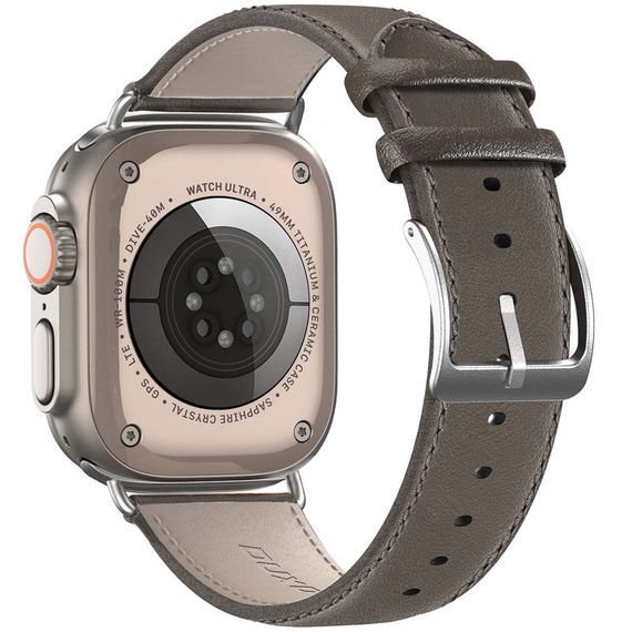 Ремешок Dux Ducis Leather Strap Classic для Apple Watch 42(ser.1-3)/44/45/46/49mm Grey | Зображення 1