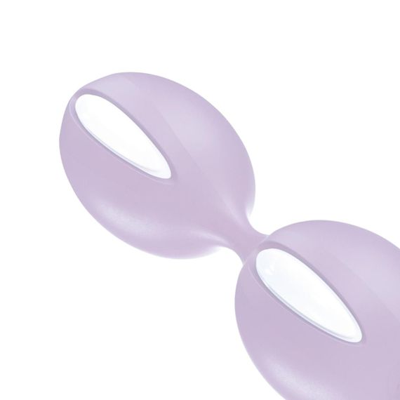 Вагінальні кульки Fun Factory SMARTBALLS DUO, бузково-білі, 2 шт, діаметр 3,2 та 3,6 см Sex Aura | Зображення 3