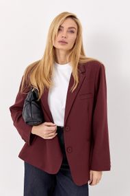 Класичний жіночий однобортний піджак - бордо цвет, ONE SIZE (є розміри)