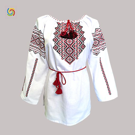 Рубашка Украинская вышиванка 580 цвет белый размер L/XL
