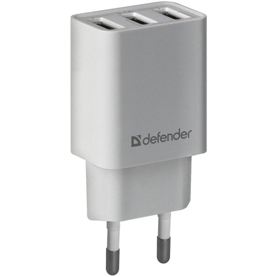 Мережевий зарядний пристрій Defender UPA-31 White, 3xUSB, 5V / 3.1A (83587)