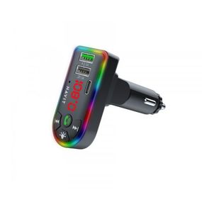 FM модулятор Havit HV-FM813BT 2USB+USB-C RGB Black (HV-FM813BT Black)