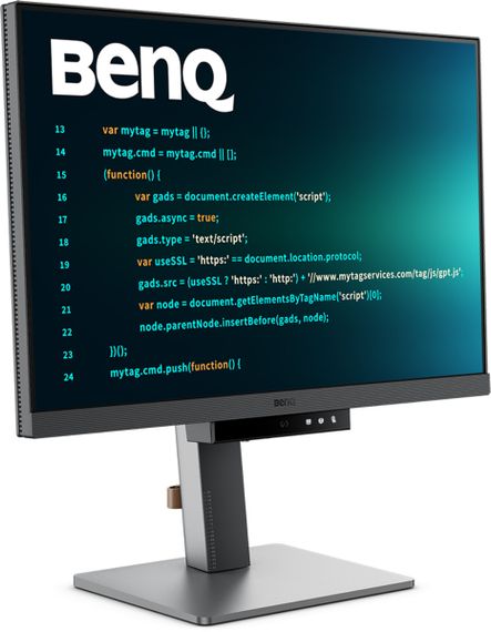 TFT 24.1" BenQ RD240Q, WQXGA, 16:10, USB-C, HDMI, DP, HAS, Pivot, колонки, темно-сірий