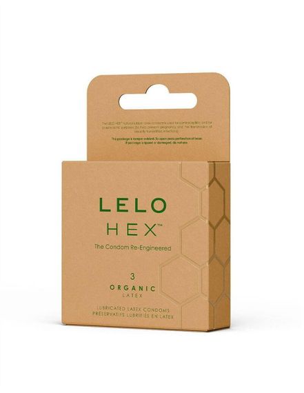 Презервативи LELO HEX Condoms Organic 3 Pack, тонкі та суперміцні sexstyle | Зображення 1