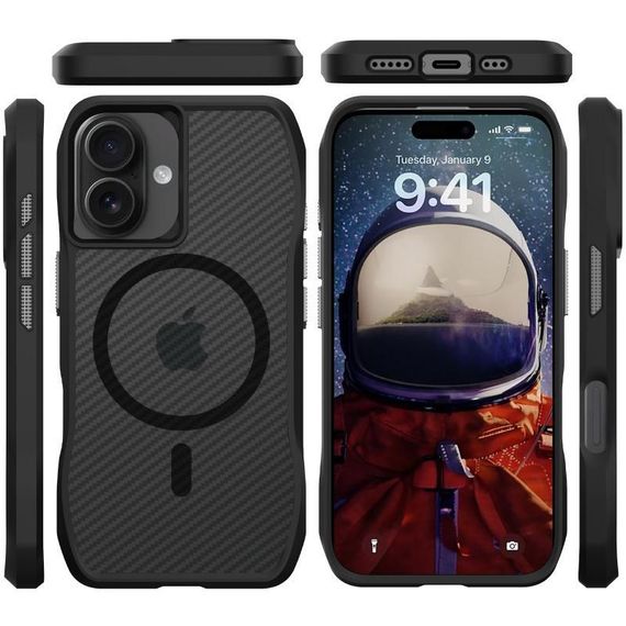 Чохол TPU Space Octagon with MagSafe для Apple iPhone 17 (6.3") Carbon Black | Зображення 2