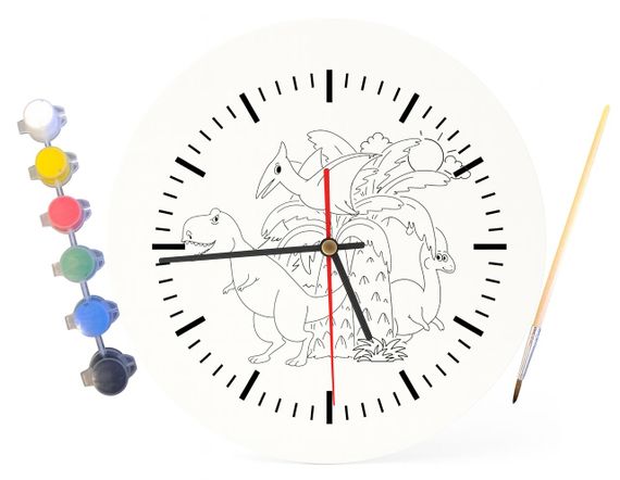 Детский набор для творчества часы раскраска Динозавры 30 см (Г0189) | Зображення 3