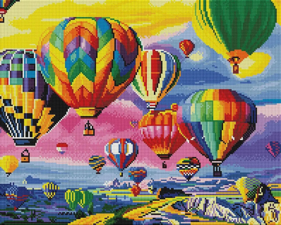 Алмазна мозаїка Повітряні кулі Каппадокія 40х50 см ColorArt SP108 | Зображення 1