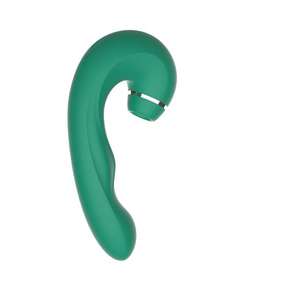 Вибратор двойной стимуляции Chisa Kissen Siren с вакуумом и вибрацией, зеленый sexstyle | Зображення 3