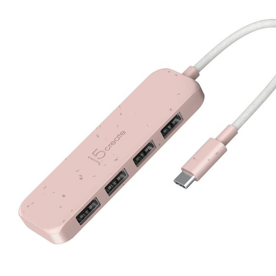 Хаб J5create JCH341ER-N USB-C на 4 USB-A, Червоний | Зображення 1