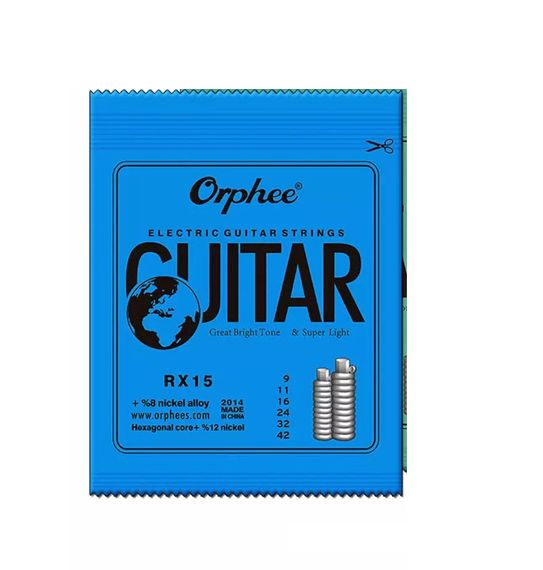Струни струни Orphee НІКЕЛЕВІ для електрогітари електрогітри 009-042