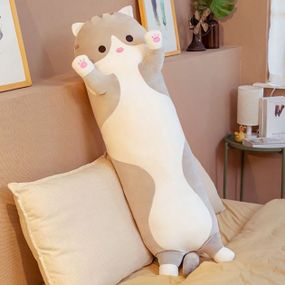 Іграшка обіймашка Кіт Батон, м'яка іграшка антистрес, подушка обіймашка, 70 см, Сірий