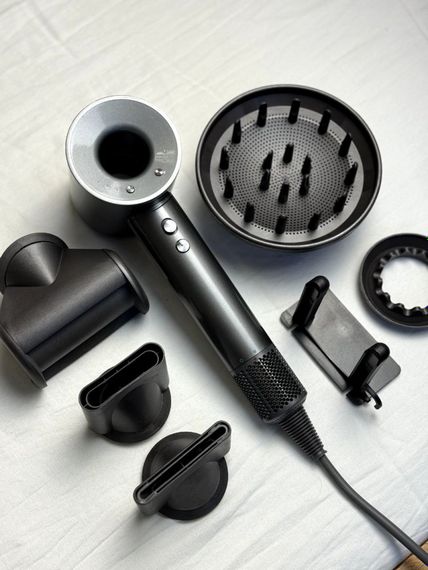 Фен Super Hair Dryer сірий з іонізацією та турборежимом 5 насадок | Зображення 4