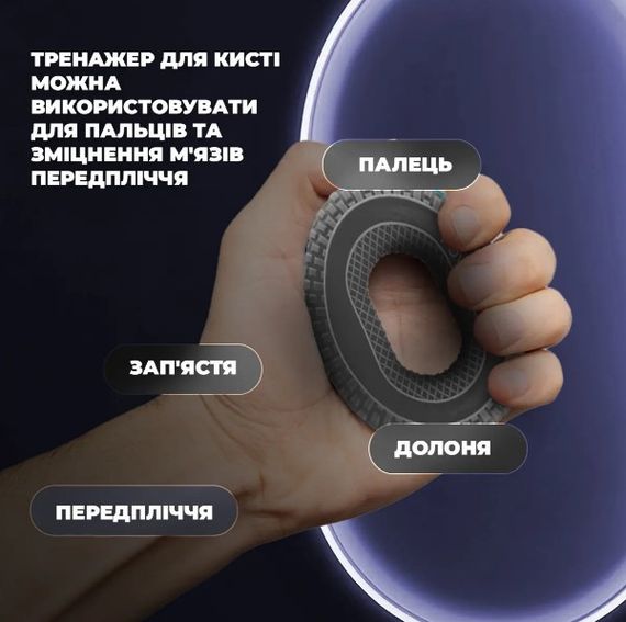 Еспандер кистьовий силіконовий PowerPlay PP-4333 Hand Grip Large 25 кг Сірий (PP_4333_Grey_25kg) | Зображення 1