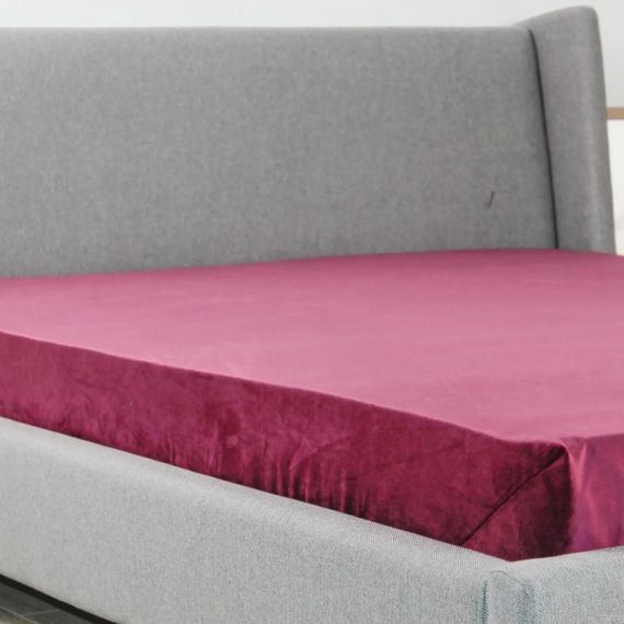 Простирадло-чохол на резинці двоспальне ТЕП Velour 2-04756_35033 160х200 см бордове | Зображення 2