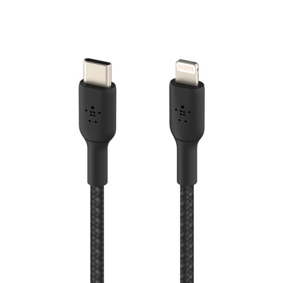 Дата кабель USB 2.0 AM to Lightning 1.0m BRAIDED black Belkin (CAA004BT1MBK) | Зображення 2