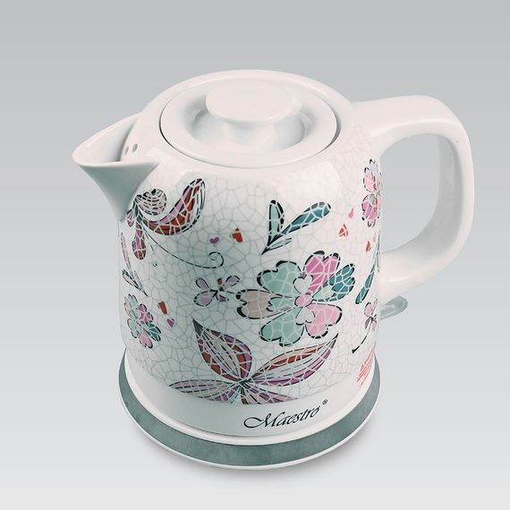 Електрочайник керамічний Maestro MR-068-FLOWERS, 1.5 л, 1200 Вт | Зображення 1