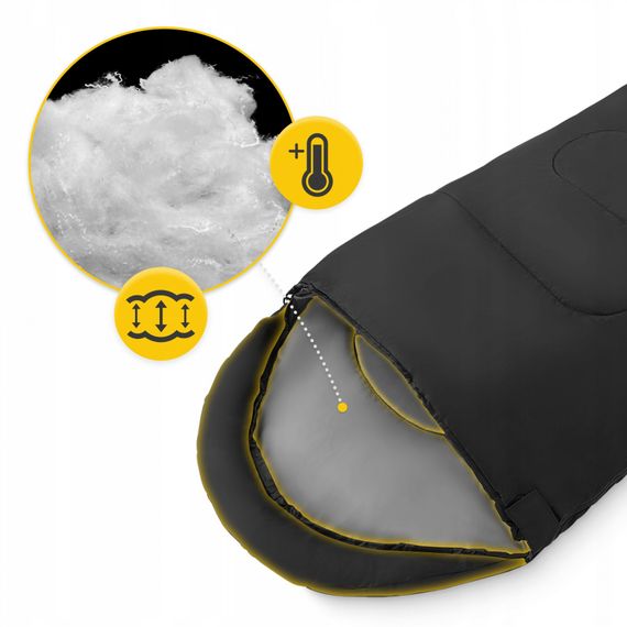 Спальний мішок (спальник) ковдра Mountain Goat Standard 2 в 1 MG0014 8 ...+20°C R Black/Grey (P-5905973400954) | Зображення 5