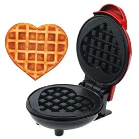 Электрическая мини-вафельница в форме сердца с антипригарным покрытием Kucall