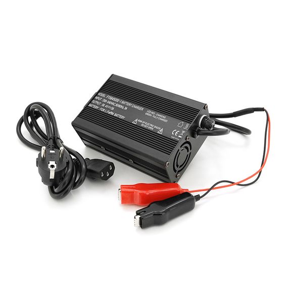 Зарядний пристрій для акумуляторів LiFePo4 48V(58,4V),16S,5A, крокодили,135x90x50mm | Зображення 2
