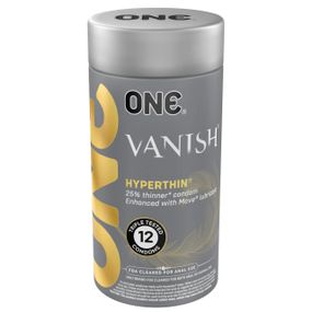 Презервативы ONE Vanish Hyperthin, 12 шт, ультратонкие, со смазкой, подарочная упаковка-тубус Sex Aura