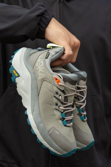 Кросівки демісезонні шкіряні Hoka GTX колір сірий | Зображення 2