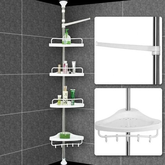 Угловая полка для ванной комнаты раздвижная Multi Corner Shelf GY-188 | Зображення 4