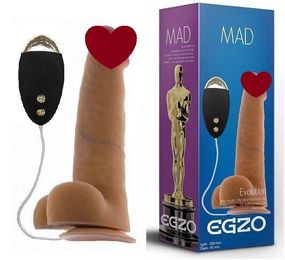 Вибратор на присоске EGZO MAD Ciberskin Amorous Lovery с проводным пультом управления Sex Aura
