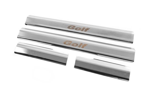 Накладки на внутрішні пороги Carmos (4 шт, нерж) для Volkswagen Golf 6 2008-2014 рр | Зображення 1