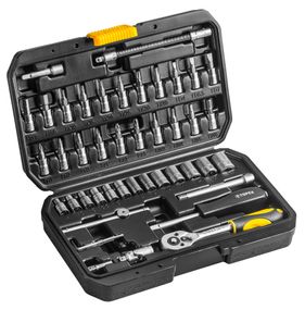 Набір ключів та головок торцевих TOPEX 1/4" Cr-V 46 шт 38D640
