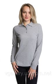 Футболка ПОЛО женская с длинным рукавом - ткань-лакоста M