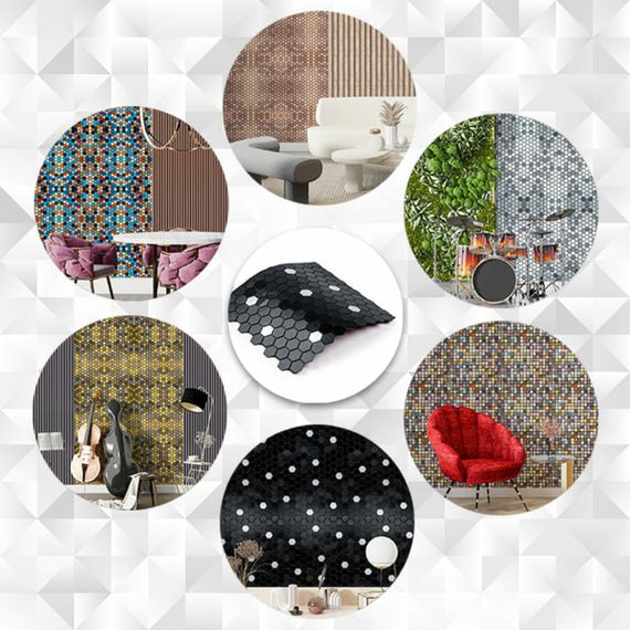 Самоклеюча алюмінієва плитка 300х300х3мм Чорна мозаїка SW-00001929 | Зображення 5