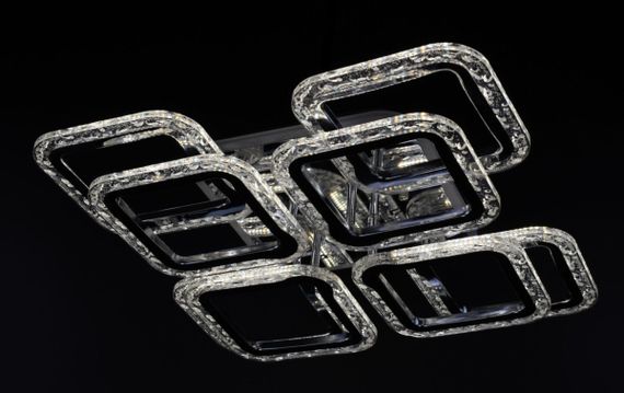 Люстра світлодіодна стельова LED світильник для квартири на стелю лед з пультом 26528 Хром 11х46х46 см. | Зображення 4