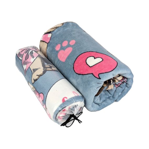 Плед фліс Солодкі мопси 150x200 см Love You | Зображення 5