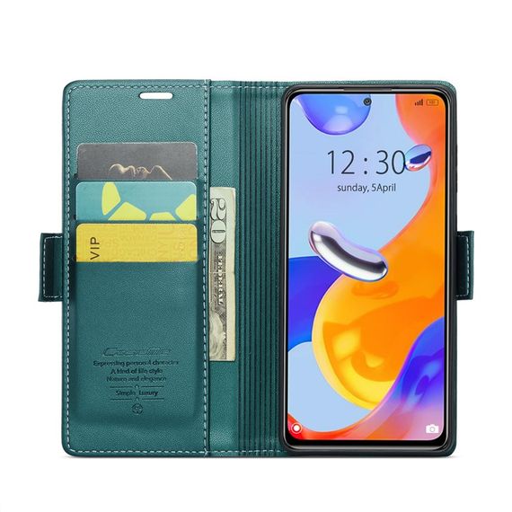 Шкіряний чохол-книжка Retro Case для Xiaomi Redmi Note 11 4G / 11s / Note 12s колір Зелений | Зображення 1