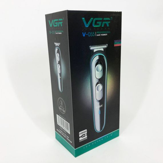 Парикмахерская машинка аккумуляторная профессиональная VGR V-055, Профессиональный триммер с насадками IQ-57 | Зображення 9