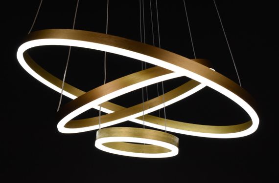 Люстра світлодіодна підвісна LED світильник для квартири на стелю лед 27776 Золото 25-180х60х60 см. | Зображення 4