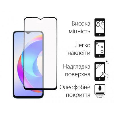 Стекло защитное Dengos HONOR X6a (black) (TGFG-333) | Зображення 1