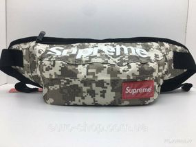 Поясная сумка Supreme Серый камуфляж сумка на пояс