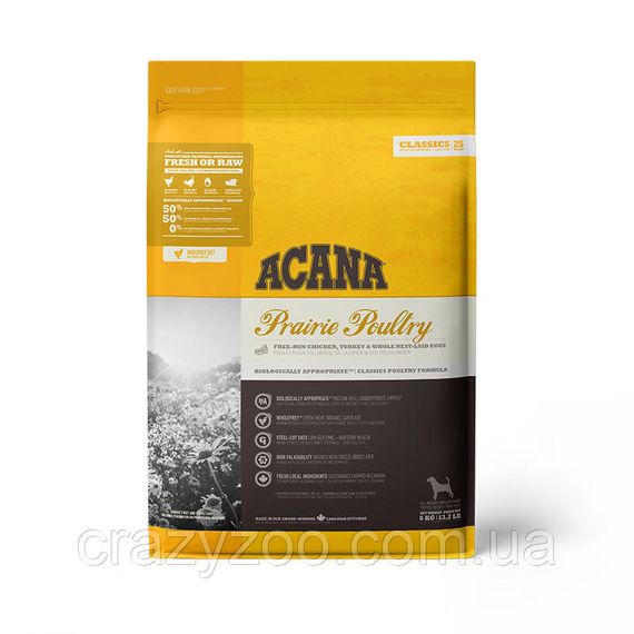 Сухой корм для собак всех пород Acana Prairie Poultry с птицей 6 кг a56061