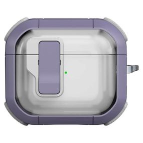 Футляр противоударный Locking Button для наушников Airpods 3 Light Purple