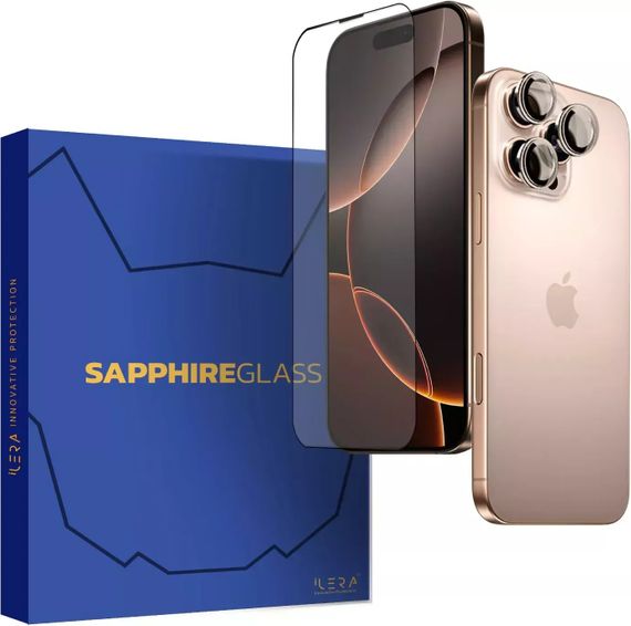 Захисне скло для смартфона iLera Sapphire Ultra + Glass для Apple iPhone 16 Pro Max (iLSPDL+16PRMAX)