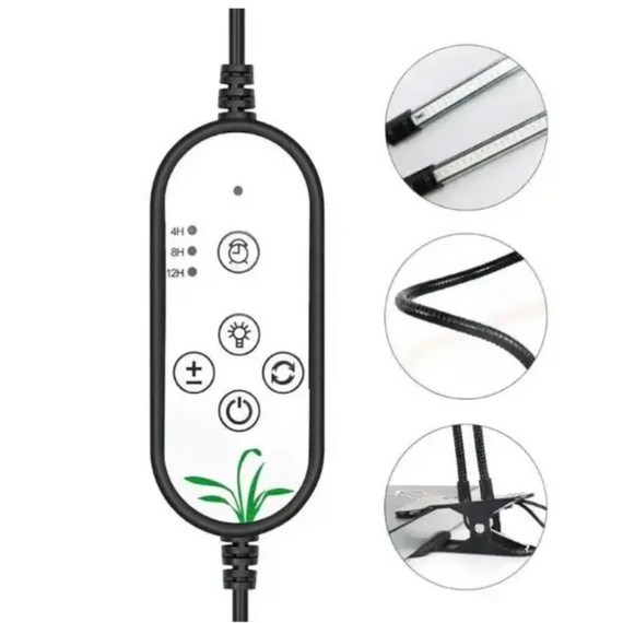 Фітолампа на прищіпці з таймером для вирощування рослин на 4 led модулі USB 3 режиму | Зображення 8