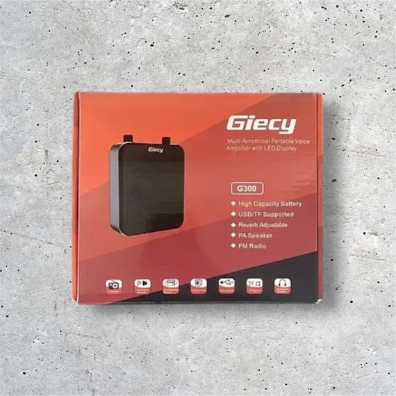 Портативный голосовой усилитель Giecy G300 Bluetooth 30 Вт, аккумулятор 2800 мАч, система PA