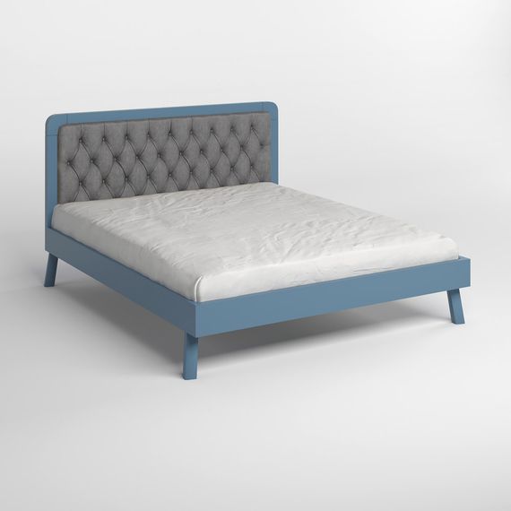 Односпальне дерев'яне ліжко Mebigrand Токіо Сіро-синій (S7010R90B)/Аляска 93 (Сірий) 90х190 см (MBG-11109) | Зображення 1