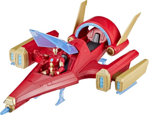 Літак з фігуркою Залізної людини Оригінал Hasbro Marvel Avengers Epic Hero Series Iron Man Repulsor Blast Battle Jet | Зображення 1