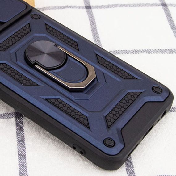Ударостійкий чохол Camshield Serge Ring для Xiaomi Redmi A1+/Poco C50/A2+ TPU+PC, Шторка на камеру, Синій | Зображення 3