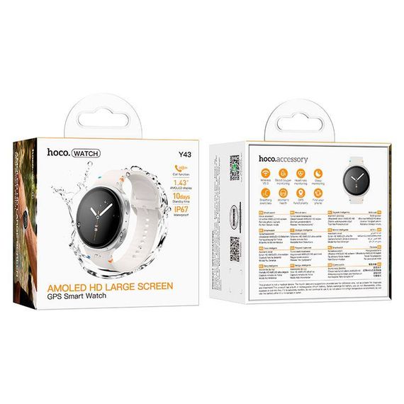 Розумний годинник Smart Hoco Y43 Amoled Silver