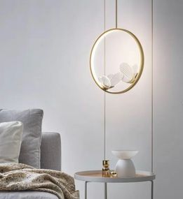 Люстра світлодіодна підвісна LED світильник для квартири на стелю лед 26506 Золото 35-200х25х10 см.