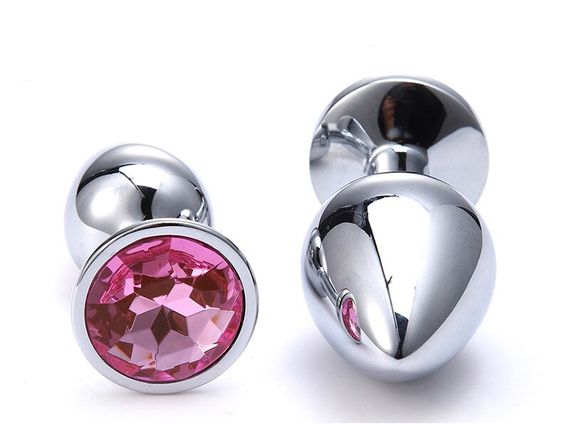 Набор анальных пробок с камушками розового цвета (S,M,L) | Зображення 4